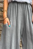 Lina Linen Blend Barrel Pant Washed Charcoal